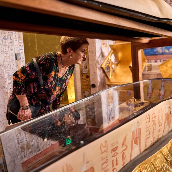 a person sitting in a box